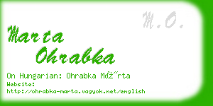 marta ohrabka business card